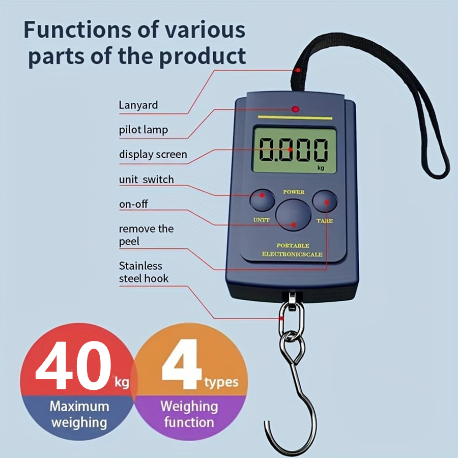 Fishing Equipment And Accessories - 40kg Multifunctional Mini Electronic Digital Portable