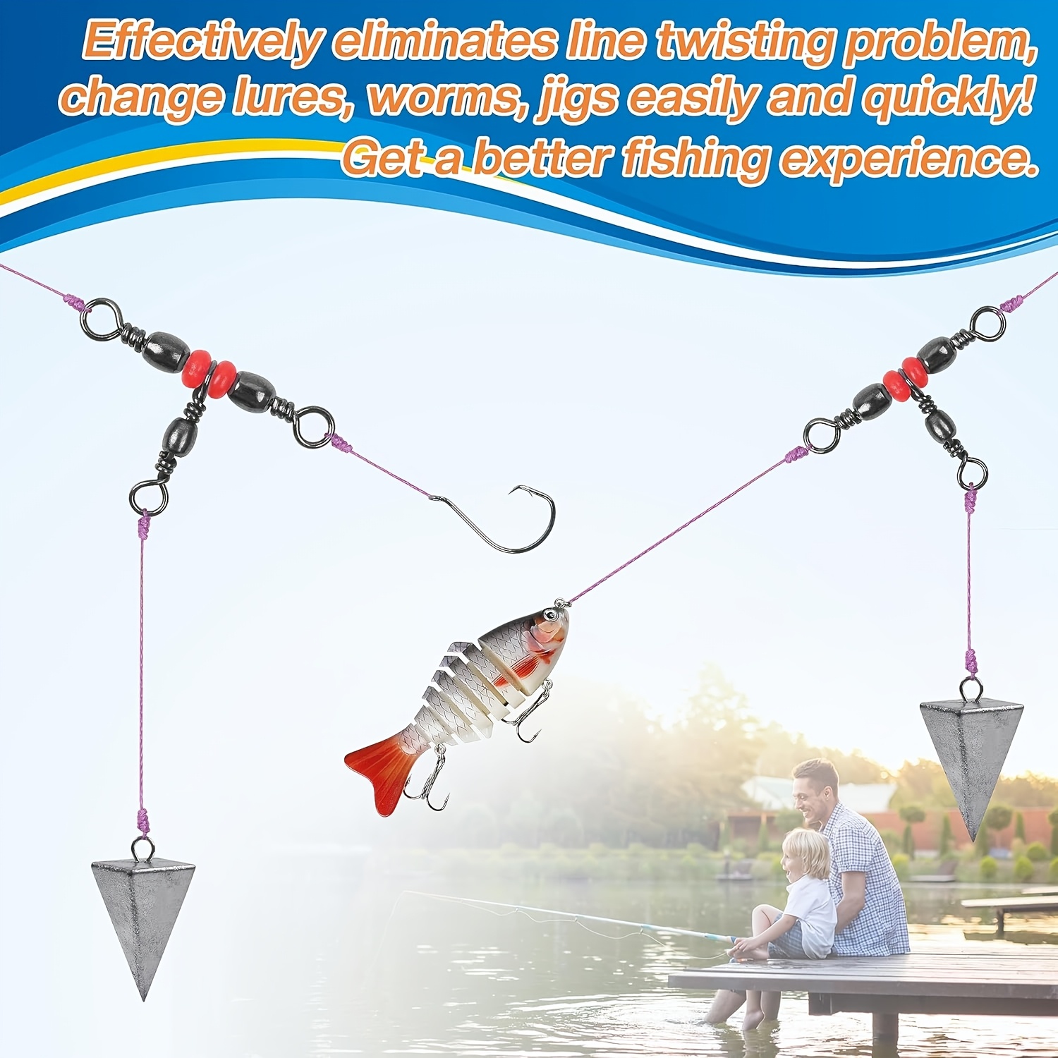 3 Three Way Swivels,Triple Swi - огляд і ціна Fishing Equipment Set