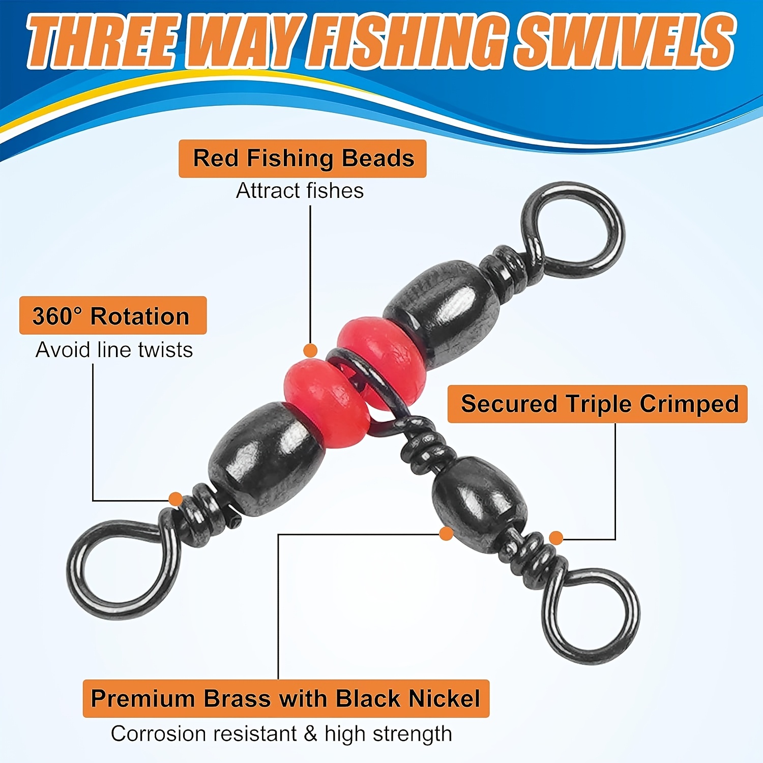 3 Three Way Swivels,Triple Swi - огляд і ціна Fishing Equipment Set