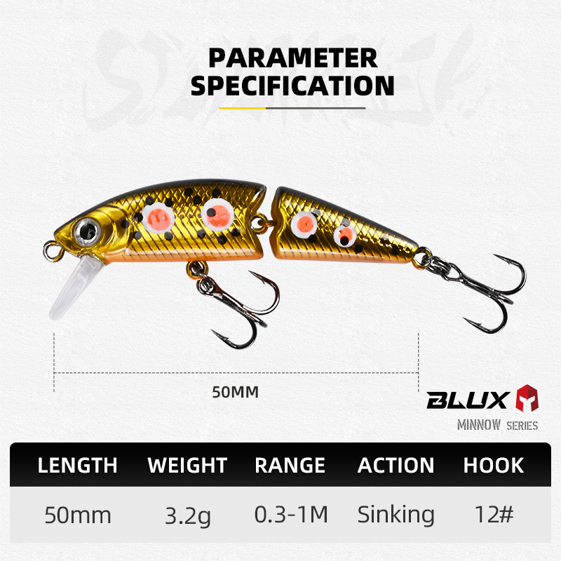 BLUX DR. Minnow Joint 50S Swim - огляд і ціна Trout Fishing Lure
