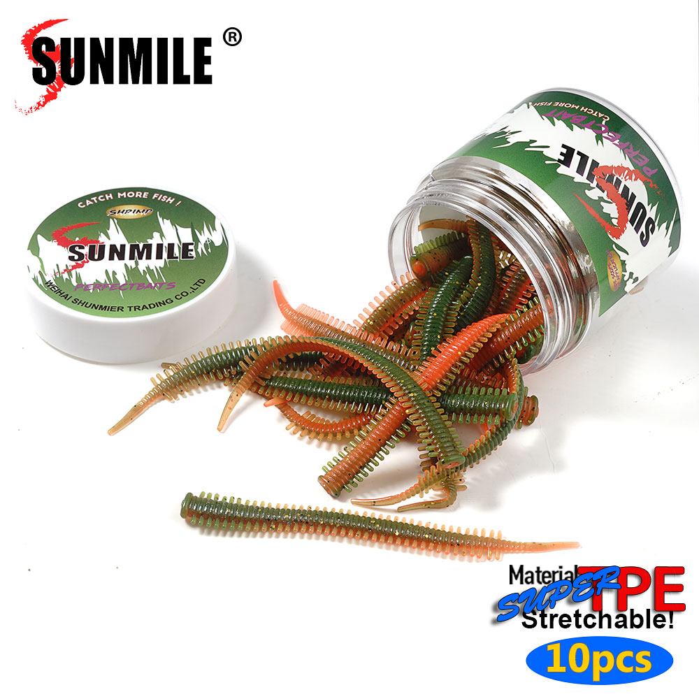 SUNMILE 10pcs Sand Worm Lures  - огляд і ціна Fishing Equipment For Trout