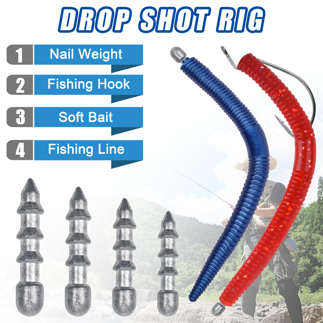 20pcs Nail weights sinkers Wor - огляд і ціна Trout Fishing Lure